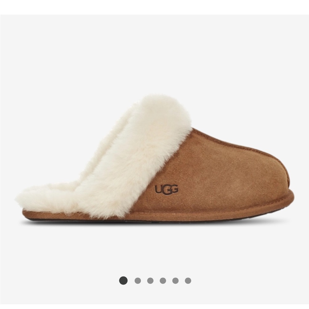 UGG Tan and Cream Slip-On Slippers (lightly used) size 8- Women’s